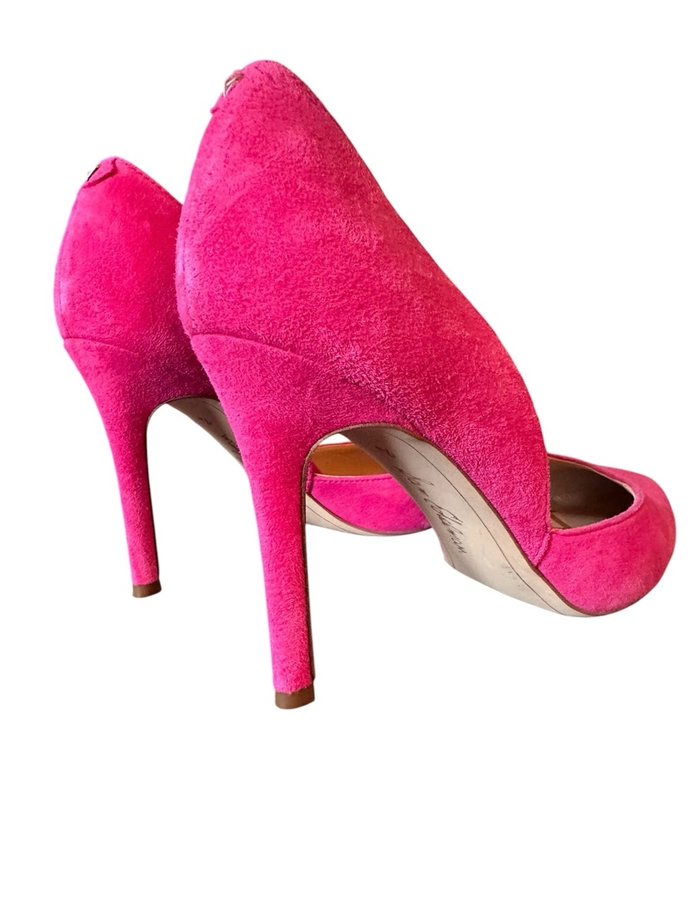 Sam Edelman Hot Pink Suede D'Orsay Pointed-Toe Pumps New, 7.5 - Picture 9 of 10